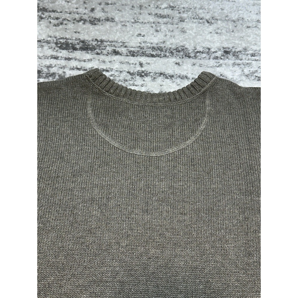 Eddie Bauer Heavy Knit Cotton Sweater Navy Beige Men's Size XLT/ XL Tall - Picture 8 of 8